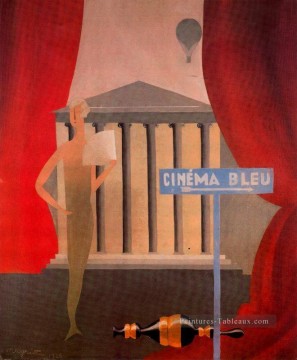 cinéma bleu 1925 René Magritte Peinture à l'huile